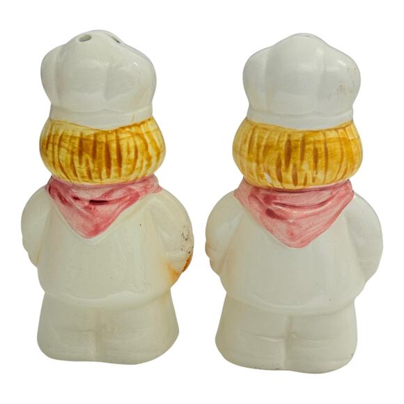Vintage Artmark Chef Cook Salt And Pepper Shakers Ceramic Made In Taiwan MIB - Picture 6 of 10